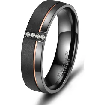 Prsten MARRYA® Dámský snubní prsten BLACK TITANIUM - velikost 49 - BT-04D-49