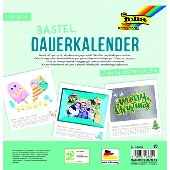 Kalendář spirálový k dotvoření - 23 x 24 cm, bílý, 220 g/m2,KS