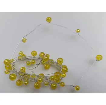 Korálková girlanda 200 cm, žlutá