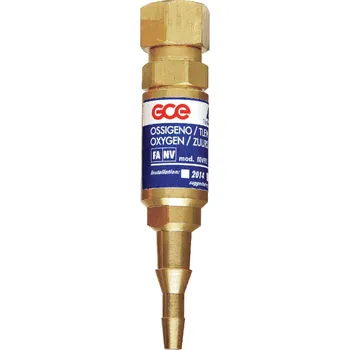 Příslušenství ke svářečce GCE Chotěboř Pojistky proti zpětnému šlehnutí SG-2 - za rukojeť typ RV: Kyslík, připojení: G 1/4" + 6,3/10 mm hadicový nástavec