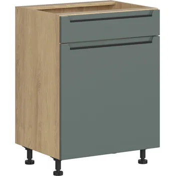 Black red white Spodní kuchyňská skříňka Iris D1S_60/82_L/SFB-KPL04 se zásuvkou Zvolte stranu: levé provedení, Barva korpusu skříněk: Bílá alpská, Zvolte barvu dvířek: Alhamra mat