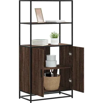 vidaXL Skříň highboard 68 x 35 x 139 cm kompozitní dřevo a kov [849049] Barva: hnědý dub