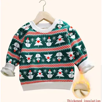 Chlapecký svetr Hřejivá dětská mikina (vel. od 12 měs. do 7 let) Barva: zelená - stromeček, Velikost: 110 (4-5 let)