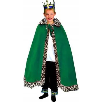Karnevalový kostým Král Baltazar - Pláštěnka zelená 122-128 cm