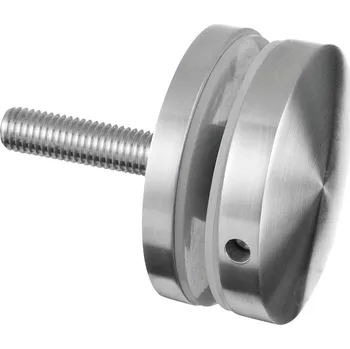 Zábradlí Bodový úchyt, O60mm, plochý Bodový úchyt, O60mm, plochý, distanc 10mm, M10 závit, 8 - 21,52 mm sklo, nerez. ocel 304, kartáčovaná