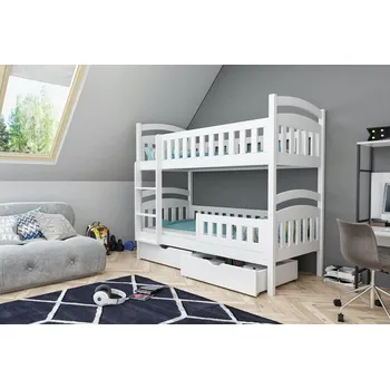 Postel Max-i Patrová postel BRIGA CAMA TRES + ROŠTY a ZÁSUVKY v ceně Zvolte rozměr:: 80 x 180 cm, Zvolte barvu:: růžová