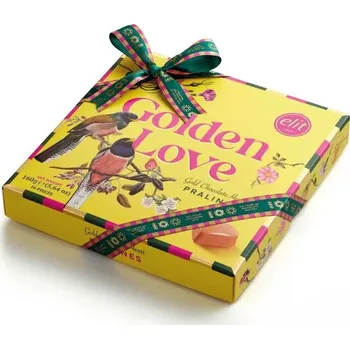 Bonboniéra Elit Golden Love Pralines žlutá 160g