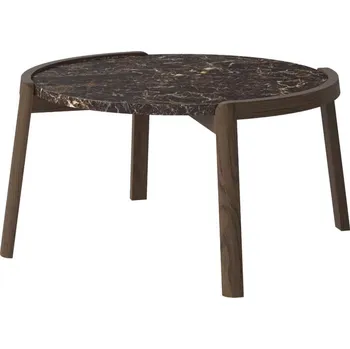 Konferenční stolek Bolia Konferenční stolek Mix Ø65, dark oiled oak/brown marble