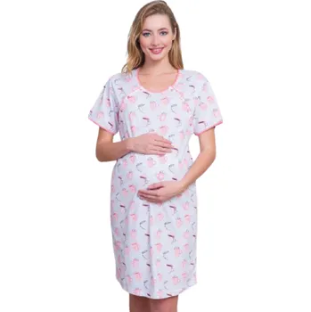 Dámské noční prádlo Dámská mateřská noční košile Vienetta Secret Horká čokoláda šedá S