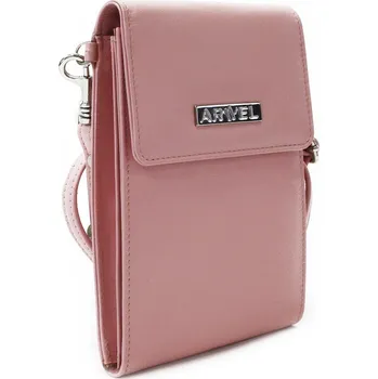 Kabelka Arwel Světle růžová kožená klopnová kabelka 213-4228-71