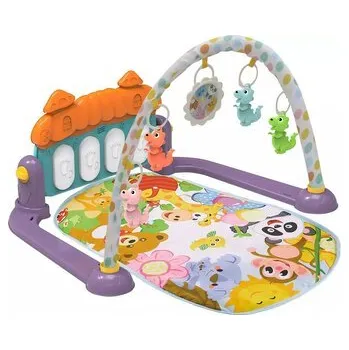 Hrací deka CHIPOLINO Hrací deka s piánkem Zoo party, fialová