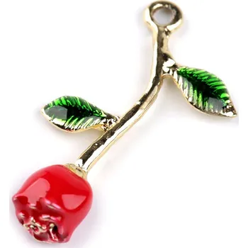 Přívěsek Kovový přívěsek / taháček na zip růže 3D