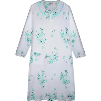 Body Blaženka hřejivá noční košile pod kolena 6551 5XL petrolejová