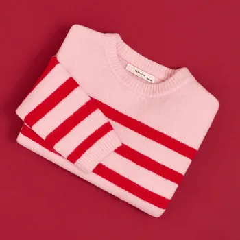 Dětská móda Reserved - Pruhovaný svetr - růžová - 231DB-30X - 231DB-30X-U15