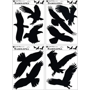 Samolepící dekorace Samolepka siluety 30x42 cm, ptáci