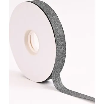 Stuha Stula s glitrem, 15 m, šedá