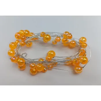 Korálková girlanda 200 cm, oranžová