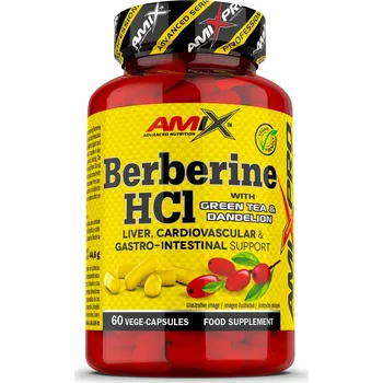 Přírodní produkt Amix AmixPro Berberine HCL with Green Tea and Dandelion 60 cps.