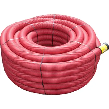 kabelová chránička MIDAS Kabelová chránička KXP-PEG 125/108, červená 25m (pouze celá role), vně vlnitá/uvnitř hlad