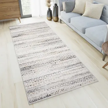 Koberec Běhoun na míru Portland - abstrakt 15 - krémový/šedý Rozměr koberce: 60 cm