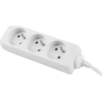 Prodlužovací kabel Natex Lanberg prodlužovací 3 zásuvky 1.5m bílé PS0-03E-0150-W