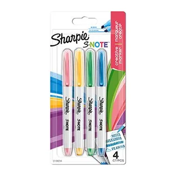 Sharpie, zvýrazňovač S-Note, mix barev, 4ks, kreativní