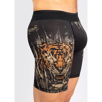 Pánské kompresní vale tudo šortky Venum Tiger - Black/Neon Orange Velikost: M