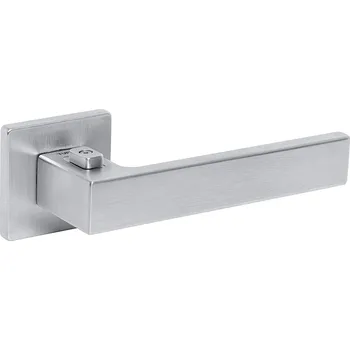 Dveřní kování Dveřní kování MP TI - SQUARE - HR 4275Q 7S s uzamykáním, 38-45 mm (OCS - Chrom broušený), klika/klika s uzamykáním levá, Bez spodní rozety, MP OCS (chrom broušený)