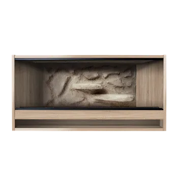 Terárium ReptiEye Terárium z lamina 100x60x60 světlý dub s 3D stěnou – varianta A