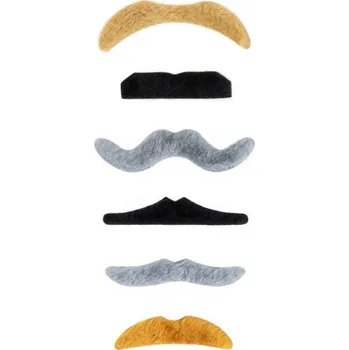 Karnevalový doplněk Kníry - Směs - 3 barvy - 6 ks