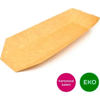Jednorázové nádobí EKO hot dog otevřený, kraft, 250 x 60 x 40 mm, bal. 600 ks