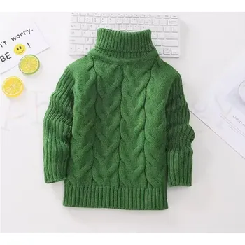Chlapecký svetr Dětský rolák s pleteným vzorem - 7 barev (vel. od 1,5 roku do 8 let) Barva: zelená, Velikost: 5T (4-5 let)