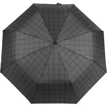 Deštník Pánský skládací deštník, barva 13 černá modrá tmavá