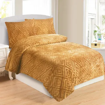 Povlečení JAHU Povlečení mikroplyš - AZTEK medová 140x200, 70x90cm