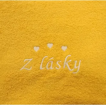 Ručník Froté ručník s výšivkou Z lásky 50x100 cm stř.žlutá