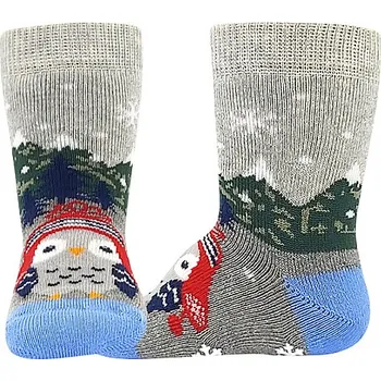 Kojenecké ponožky Boma - Huhik ABS, šedá / modrá Barva: Modrá, Velikost: 18-20