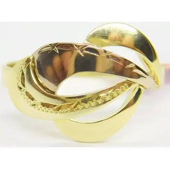 Prsten Klenoty Budín Mohutný dámský zlatý prsten ze žlutého a růžového zlata 585/1,84gr vel. 55 HK1198 (Klenoty Budín Mohutný dámský zlatý prsten ze žlutého a růžového zlata 585/1,84gr vel. 55 HK1198)