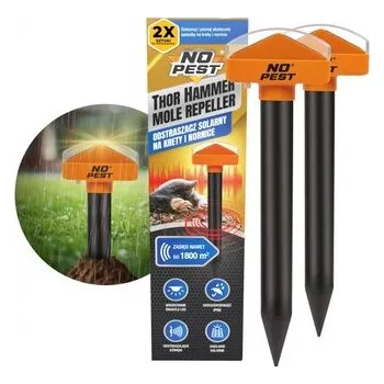 Odpuzovač zvířat NO Pest Solární odpuzovač krtků a hrabošů 1800 m² Thor Hammer - 2 ks