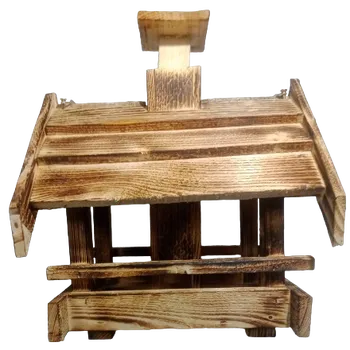 Krmítko pro ptáka Dřevěné krmítko pro ptáky se zásobníkem