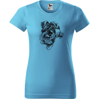 Tričko - Knírač Barva: Tyrkysová (44), Velikost: XXL, Střih: Dámské