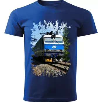 Chlapecké tričko Dětské tričko s lokomotivou 151 006-4 modré 146 (dětské tričko s vlakem lokomotivou)