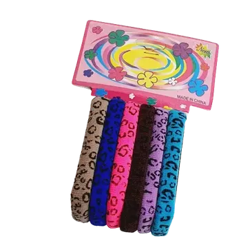 Sada gumiček do vlasů se vzorem levhart - 6 ks