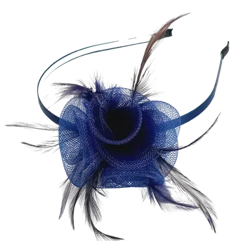 Čelenka Fascinátor - společenská čelenka - tmavěmodrá