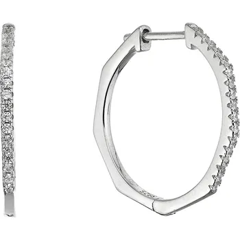 Náušnice Evolution Group Stříbrné hranaté kruhy 11555.1