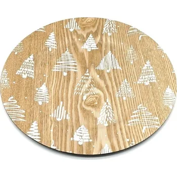 Talíř JAHU Dekorační talíř vánoční - Stromy bílé