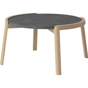 Konferenční stolek Bolia Konferenční stolek Mix Ø65, white oiled oak/pietra grey marble