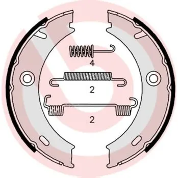 Brzdová čelist Sada brzdových čelistí, parkovací brzda BREMBO S 50 512
