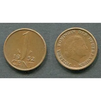 NIZOZEMÍ. 1 cent 1952. KM-180