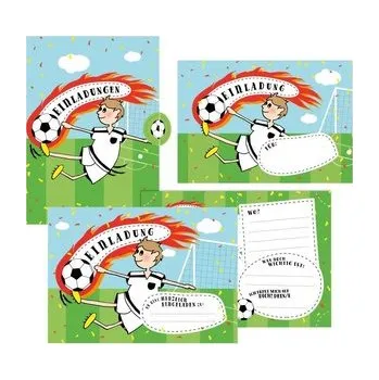 První čtění 12 Einladungskarten Fußball zum Geburtstag für Jungs inkl. Umschläge - Wirth, Lisa