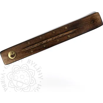 Vánoční dekorace Stojánek - lyže / dřevo přírodní / hvězdy /yin yang